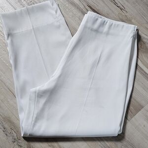 Lauren Vidal Cosy White Side Zip Ankle Pants Made in France Size